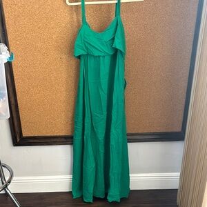 Lucy Paris Green Ruffled Maxi Sundress